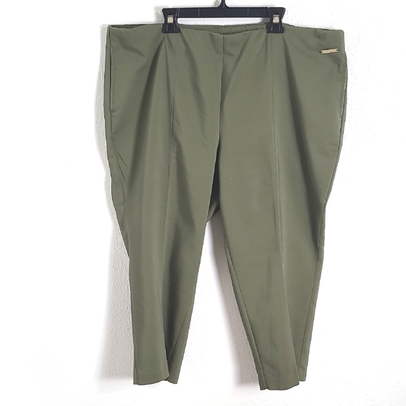 Jones New York Olive Green Ankle Pants, Pull-on, Size 18W - Picture 1 of 9